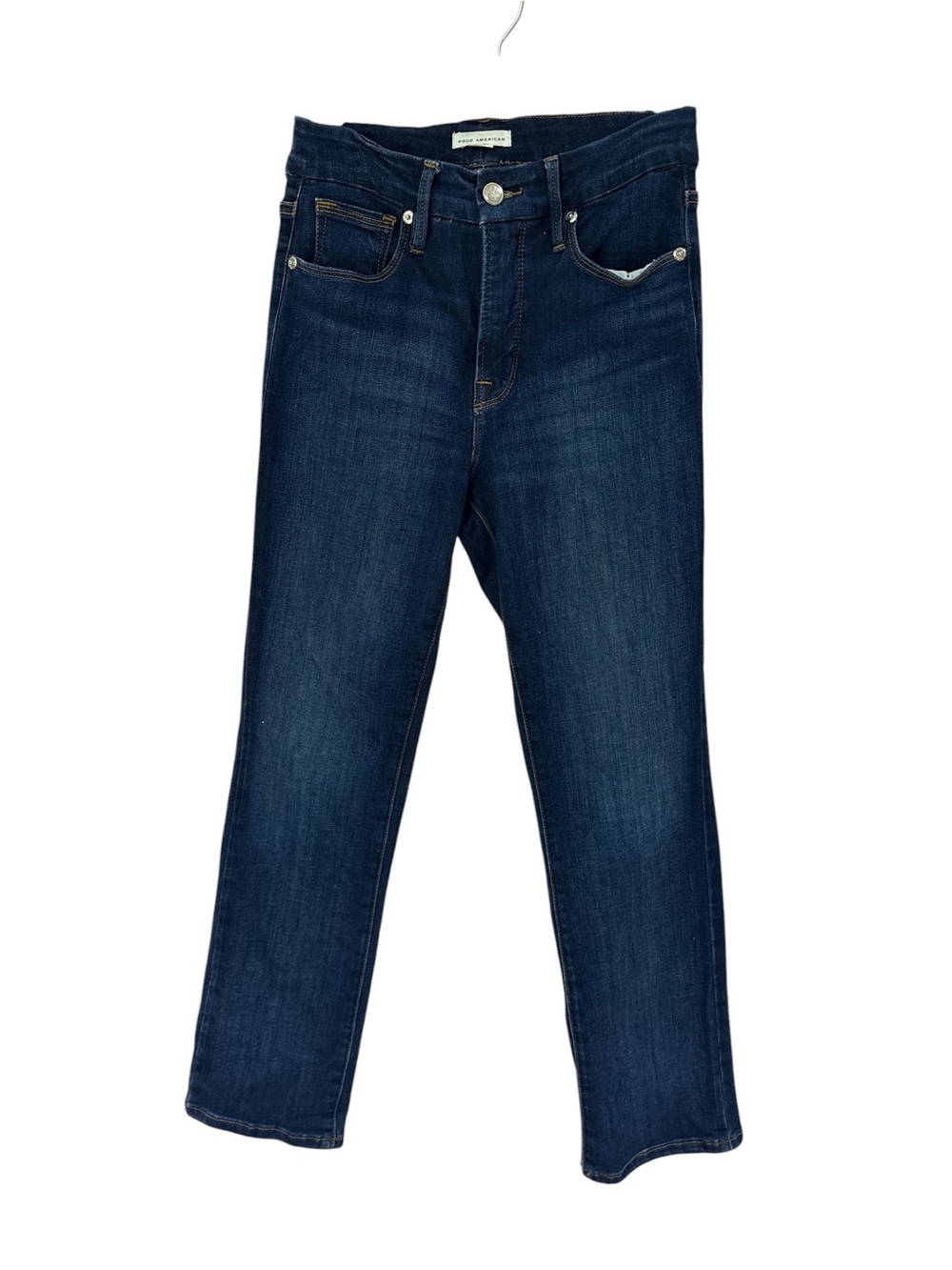 Good American Slim Straight Dark Blue Jeans